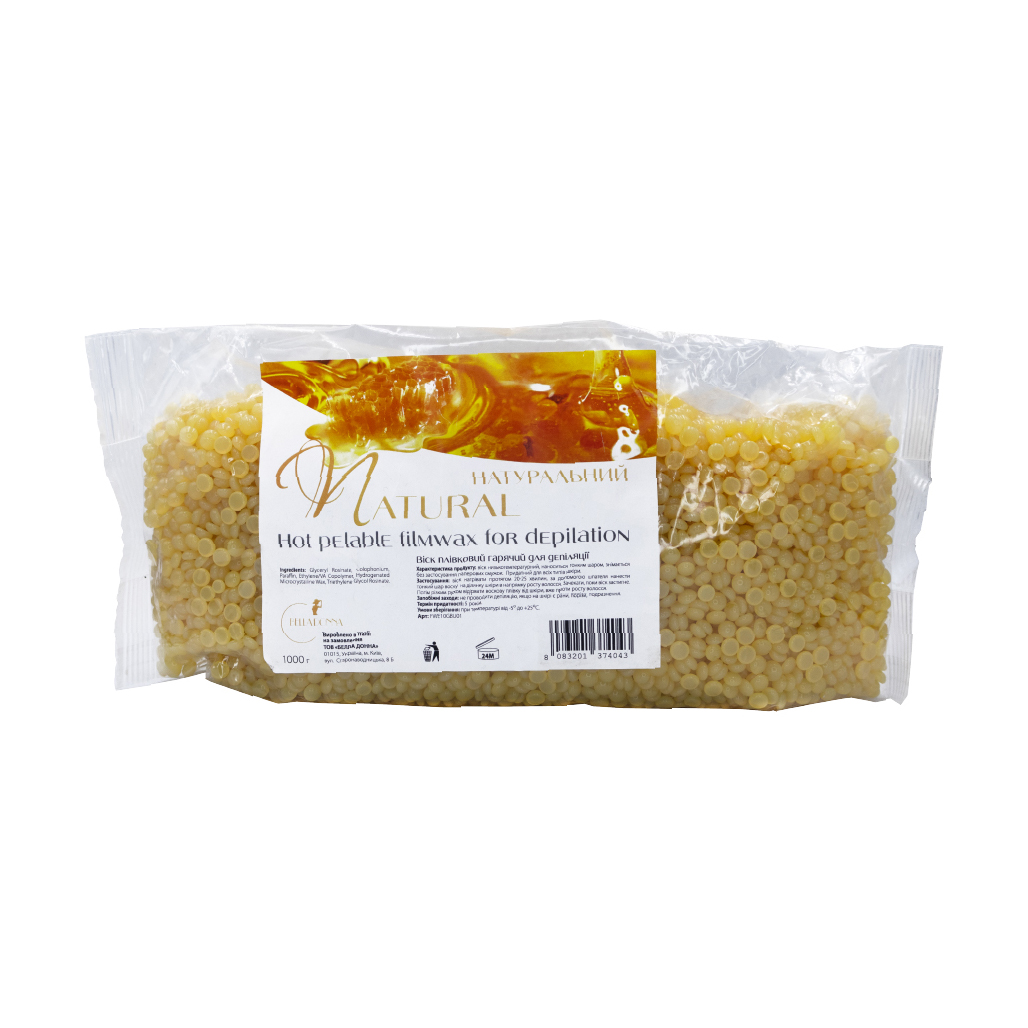 Гарячий плівковий віск для депіляції Bella Donna Hot Pelable Filmwax Натуральний, у гранулах, 1 кг